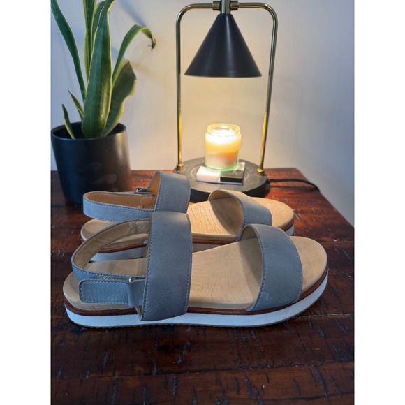 Nicolo Gray Platform Sandals Women's Adjustable Strap Summer Casual Shoes Sz 9 - Picture 1 of 9